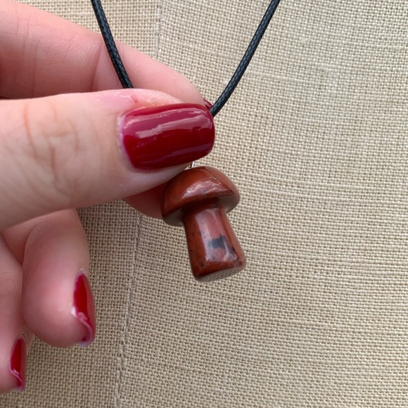 Handmade Stone/Glass Mushroom Amulet Necklace - Picture 8 of 11